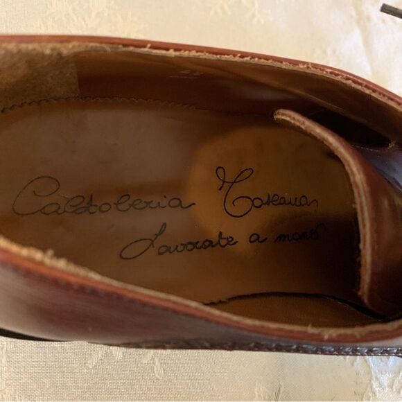 Calzoleria Classic Brown Leather Laceup Oxfords Handcrafted Sz 9 EUR 42 Gorgeous main image 8